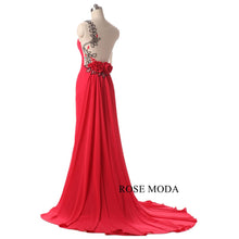 Load image into Gallery viewer, rosemoda-sheath-red-chiffon-long-women-prom-dress-d.jpg
