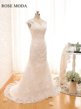 Load image into Gallery viewer, Rosemoda Sheath Wedding Dress with Key Hole Cut Out Back
