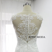 Load image into Gallery viewer, rosemoda-short-lace-wedding-dress-with-removable-skirt-f.jpg
