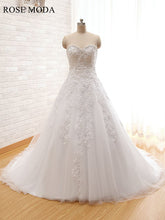 Load image into Gallery viewer, Rosemoda Beaded Sweetheart Dropped A Line Wedding Dress with Floral Beading Lace
