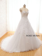 Load image into Gallery viewer, Rosemoda Beaded Sweetheart Dropped A Line Wedding Dress with Floral Beading Lace
