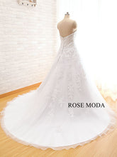 Load image into Gallery viewer, Rosemoda Beaded Sweetheart Dropped A Line Wedding Dress with Floral Beading Lace
