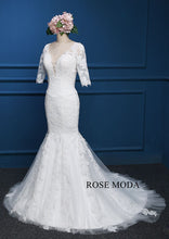 Load image into Gallery viewer, rosemoda-three-quarter-sleeve-lace-mermaid-weddingdress-c.jpg
