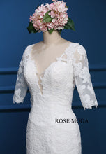 Load image into Gallery viewer, rosemoda-three-quarter-sleeve-lace-mermaid-weddingdress-h.jpg
