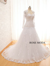 Load image into Gallery viewer, Rosemoda Lace Trumpet Wedding Dress with Removable Lace Jacket
