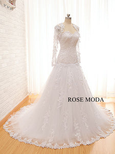 Rosemoda Lace Trumpet Wedding Dress with Removable Lace Jacket