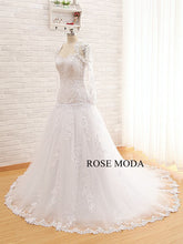 Load image into Gallery viewer, Rosemoda Lace Trumpet Wedding Dress with Removable Lace Jacket
