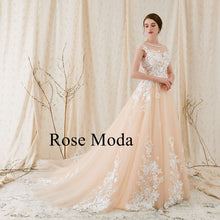 Load image into Gallery viewer, rosemoda-a-line-weddingdress-side
