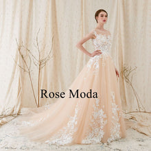 Load image into Gallery viewer, rosemoda-a-line-weddingdress-side
