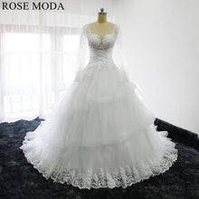 Load image into Gallery viewer, rosemodalongsleevesballgownweddingdress-a.jpg
