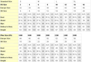 size chart